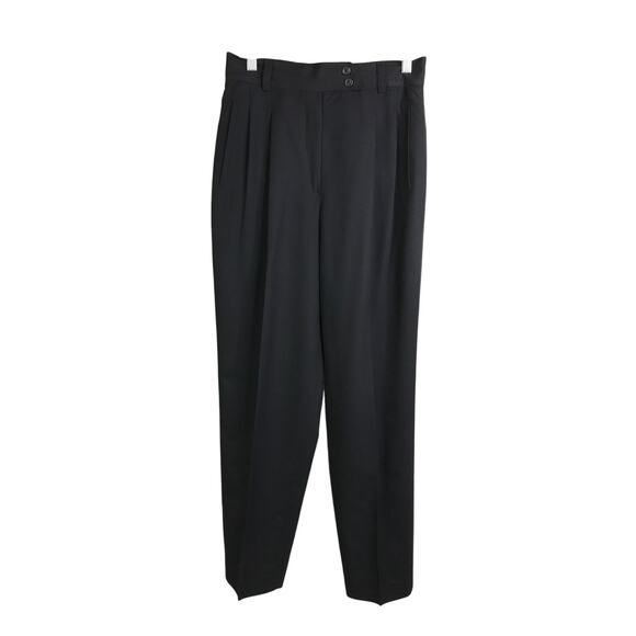 Mondi Trousers Wmns Size 40/10US BlueBlack Pleated Front Pants Vintage Timeless - Picture 1 of 6